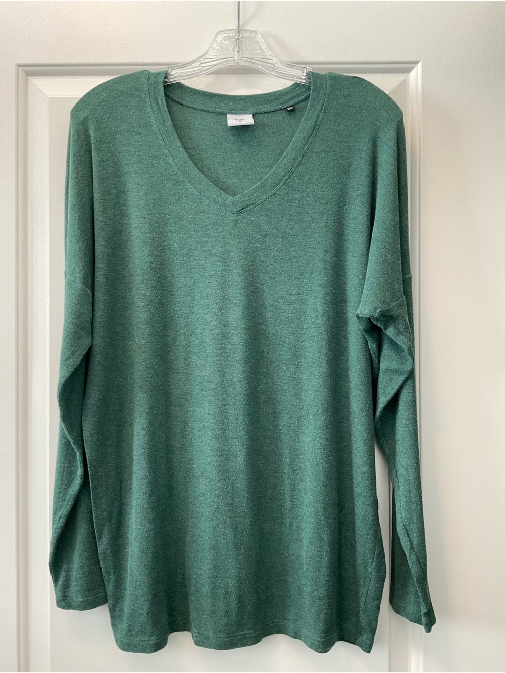 CAbi Serenity V-Neck Long Sleeve Sweater in Green
